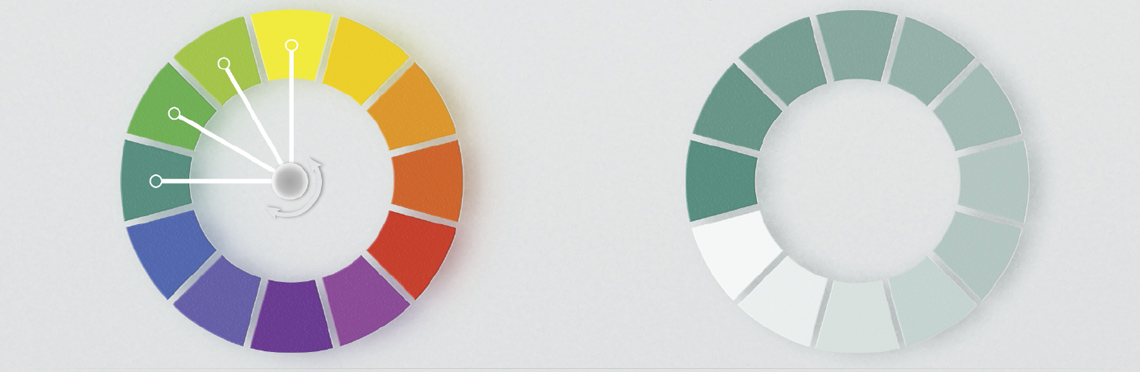 analogous and monochromatic color wheel examples