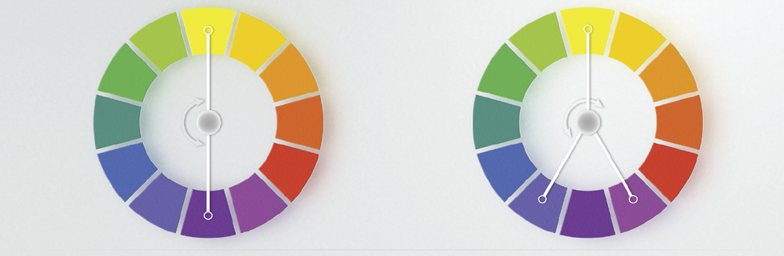 complimentary and split complimentary color scheme examples