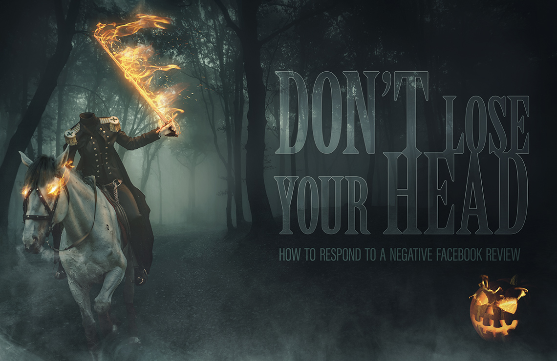 Image of a headless horseman with a flaming sword