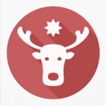 simple graphic of a reindeer